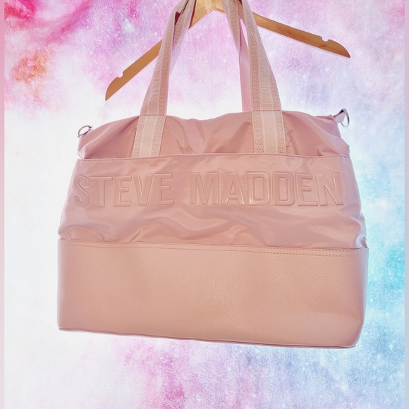 Steve Madden Handbags - Steve Madden Pink Tote Bagmarker Like NEW Thick STRAPS Weekender Bag